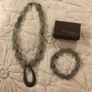 Silpada Green Stone necklace and bracelet